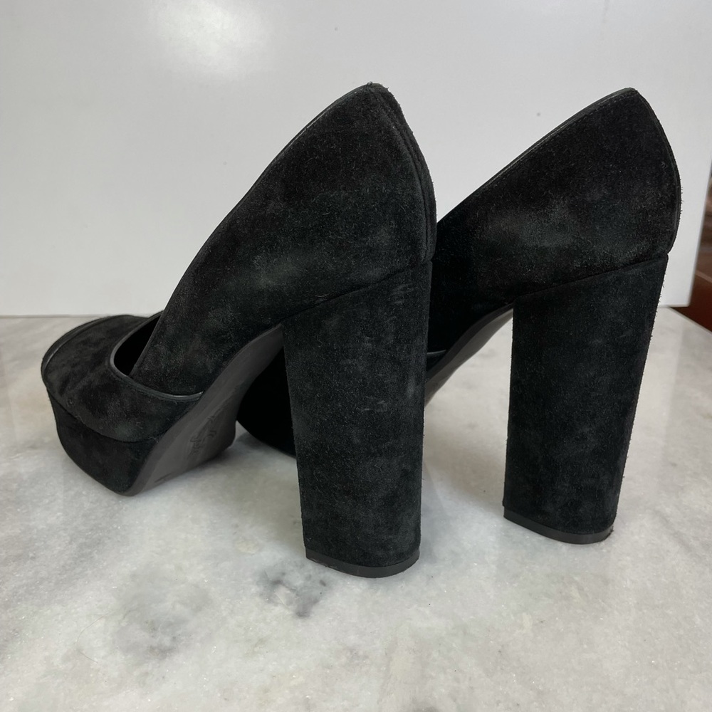 Marni Suede Round Toe Block Heel Platform Pumps - image 7